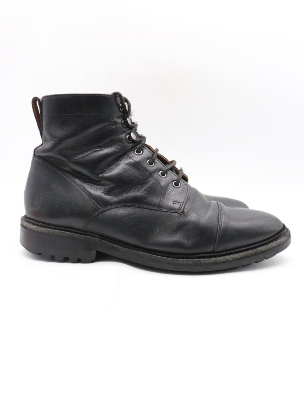 Allen Edmonds Briggs Zip Men's Size 10.5 D Black Leather Lace Up Boots 6831